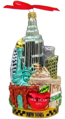 Kurt Adler Noble Gems New York City Glass Cityscape Christmas Ornament C4055 Decoration New
