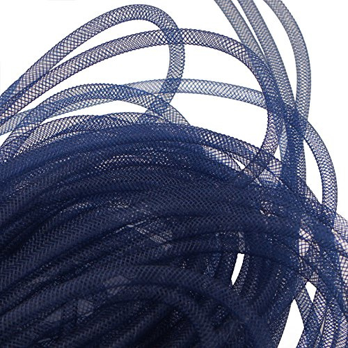 HAND Elastic Lightweight Millinery Tubular CRIN Trim - Diameter 4 mm, appx 30 Meters per Pack - Navy