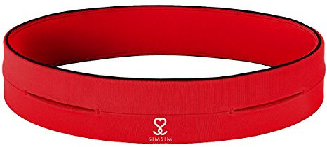 SimSimTrend Jogginggürtel mit 4 Öffnungen, rot, Gr. L, Bauchtasche, Running Belt