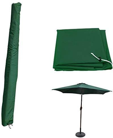 Green Bay Parasol Cover Umbrella Rain Dust Protective Canopy Storage Bag 1.9m for 2.5m/2.7m/3m Round Parasol / 2x3m Rectangle Parasol - Green