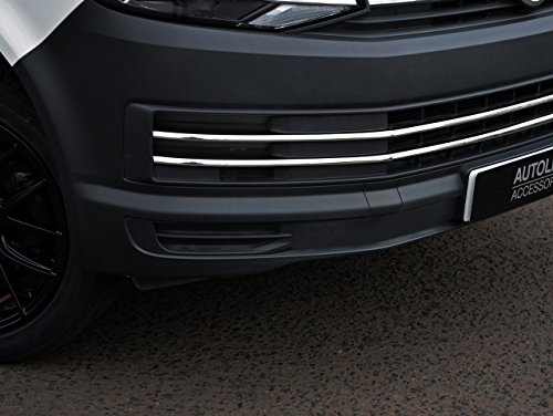 Chrom-Stoßstangengitter-Zierleiste, passend für T6 Transporter (ab 2016), 6 Stück