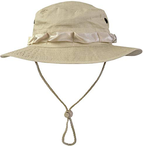 normani Australian Outdoor Hut Boonie Hat in vielen Farben und Grössen Farbe Beige Größe L