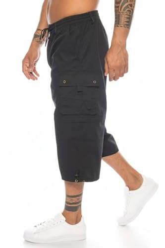 Kendindza Herren Bermuda | abnehmbare Beine Zipp-Off von 3/4 in Kurze Hose (Schwarz | Muster 1, XL)