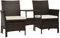 Tidyard 2-Sitzer-Gartensofa mit Tisch & Hocker Poly Rattan Braun Aluminium Polyrattan Multifunctional Lounge Set Garden Sofa with Table, for Garden or Patio, Versatile, Includes Cushions