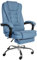 CLP Bürostuhl Oxygen I Schreibtischstuhl Mit Fußablage I Ergonomischer Drehstuhl stufenlos höhenverstellbar I bis 135 kg belastbar, Farbe:blau, Material:Stoff