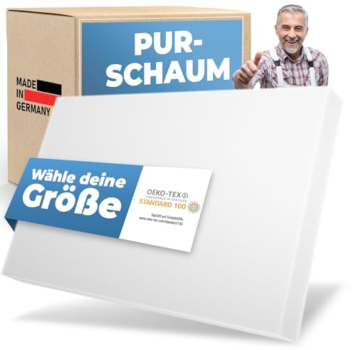saarschaum • PUR Schaumstoffplatte • Wähle Raumgewicht und Stärke • RG 3555 202x122x10cm • Schaumstoff meterware • auflagen, kissen & polster