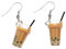 1pair Bubble Tea-Tropfen-Ohrringe, Persönlichkeit Lustige Milch Teetasse Tropfen Baumeln Haken-Ohrringe Partei Schmuck