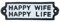 Gusseisen-Schild Happy Wife Happy Life für Wand, Tür, Zaun, Tor, Pfosten