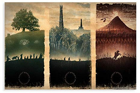Poster mit Landkarte der Mittelerde, Der Herr der Ringe, für Bar, Büro, Zimmer, Wandbild, Heimdekoration, 2 Poster, dekoratives Gemälde, Leinwand, Wandkunst, Wohnzimmer, Poster, Schlafzimmer,