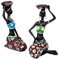 HYFAN Afrikanischer Stil, Statue, schwarze Frau, Kerzenhalter, Dekoration, Vintage-Skulptur, Geschenke, Retro-Figuren, handgefertigt, Ornamente für den Esstisch zu Hause (schwarz, 2 Stück)