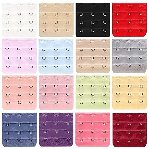 Nv Wang BH Verlängerung,BH-Extender Bra Extender 3 Reihen 3 Haken Damen Büstenhalter BH Erweiterung Erweiterung Strap für Frauen-BH 16 Farben Mehrfarbig