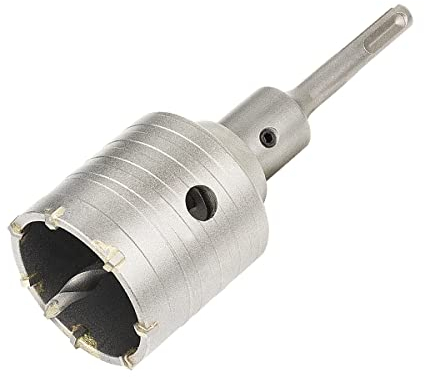 Meccion Fresa a Tazza per Muro Cemento con Adattatore SDS Plus 110mm, Punte di Tungsteno Sega a Foro Cavo per Mattoni, Calcestruzzo, Muro di Pietra di Cemento (60mm+110mm SDS Plus Adattatore)