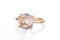 Bague en Or Rose 14K - Bague Ronde en Quartz Rose 10mm - Bijoux Rose pour Toutes les Occasions - Bague de Fiançailles, d'Anniversaire, d'Amitié, de Promesse pour les Femmes avec Boîte Fantaisie