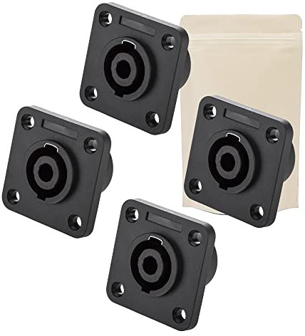 Adaptout 4X Embase prise type speakon NL4 avec 4 broches femelle femelle a visser caisson flight case