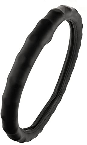 LST Lenkradbezug Lenkradschoner Hülle Ø 38x9 cm / 15x3,5 Zoll Schwarz