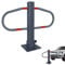 Froadp 73x51cm Klappbare Parkplatzsperren Stahl Absperrpfosten Parkbügel Mobile Parkpfosten mit Schlüssel & Reflexstreifen Robust Standfuß Sperrpfosten Set Barrierepfosten Parkplatzbügel (1 Stück)