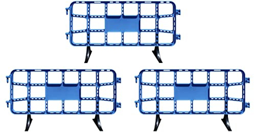 PAL | Valla de Obra Peatonal de Plástico 2 metros Azules | Diseño Innovador y Sin Mantenimiento | Fácil Transporte y Almacenamiento | Ideal para Seguridad y Publicidad, Azul - (3- Vallas)