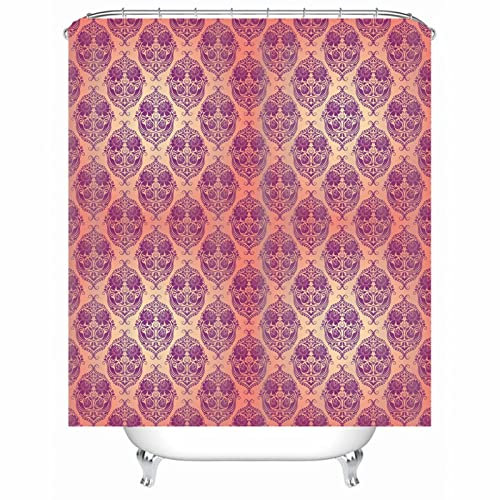 EHOMERY Cortinas D Baño Easter Cortina Ducha Colgante Corona, Vendimia, Patrón Cortinas De Baño Baratas Cortinas para Plato De Ducha Cuadrada Polyester Beige, 120X180Cm