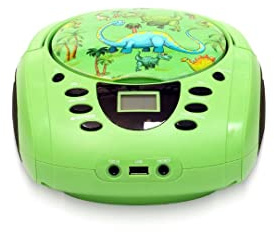 Lecteur - Radio CD - USB WeKids: FM, Lecteur CD/CD-R/CD-RW/MP3, RMS2*2W, entrée Aux et Micro, modèle Dinosaure