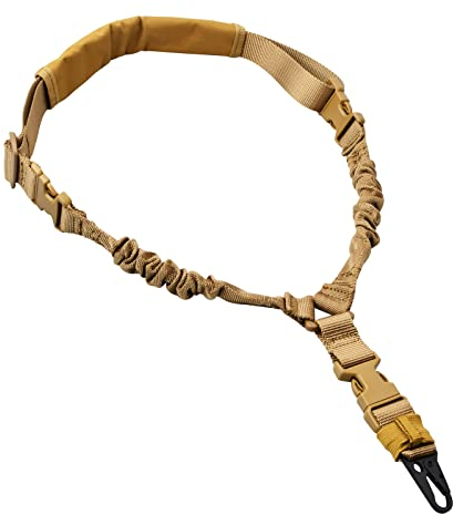 Laughhe 1 Punkt Sling Riemen Gewehr-Riemen Längenverstellbarer Airsoft Sling, Flexible Schnellspanner langlebig Schulterseil Nylon für Gewehr mit Metallhaken für Outdoor-Sportarten (Khaki)