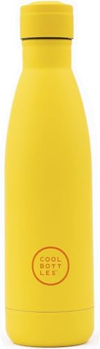Cool Bottles - Botella de Agua de Acero Inoxidable - 750 ml ml - Vivid Yellow - 30,5 x 7 cm - Botella Térmica Hermética - Bebidas frías 36 horas y calientes 18 horas - Triple-Cool Technology - Sin BPA