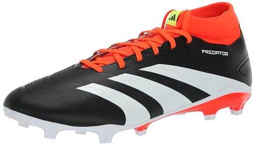 adidas Tenis unisex 24 League Firm Ground, negro, blanco, rojo, (Black/White/Solar Red), 9 Women/8 Men