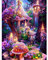 QENSPE 5D Diamond Painting Set Fantasie Schloss Diamant Painting Bilder Märchen Wald Diamond Art Erwachsene Full DIY Diamant Kunst Malerei Stickerei Set Kreuzstich Bilder Home Wand Dekor 30x40cm