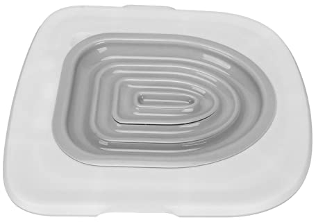 Kit di Addestramento per Toilette per Gatti, Addestratore Universale Sicuro per Toilette per Gatti Ecologico Facile da Installare Riutilizzabile per la Casa (Vassoio Bianco, 1 Supporto Interno Grigio)