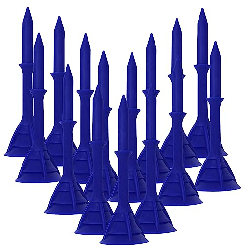 FINGER TEN Golf Tees Kunststoff Lang 83mm 60 Stück, Golf Tees 3 1/4 Plastik Haltbarkeit Stabilität Unzerbrechlich für Indoor Outdoor Golf Matte (83 mm, Blau)