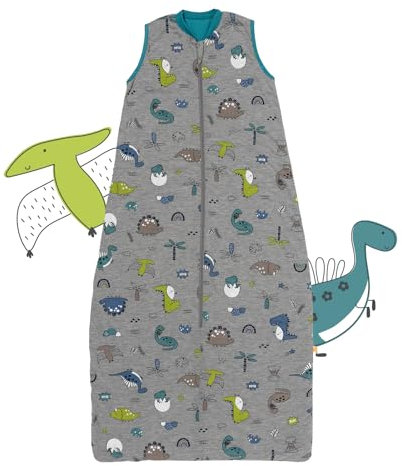 Schlummersack Kinder Schlafsack Sommer 130 cm Dünn Dino | Sommerschlafsack 1.0 Tog | Baby Schlafsack Frühling
