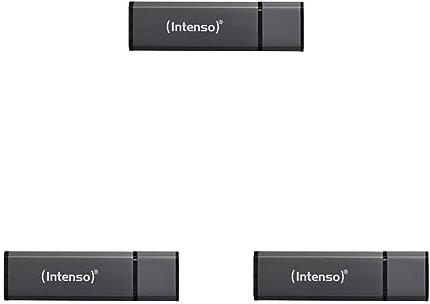 Intenso Alu Line 64GB USB-Stick USB 2.0 anthrazit (Packung mit 3)