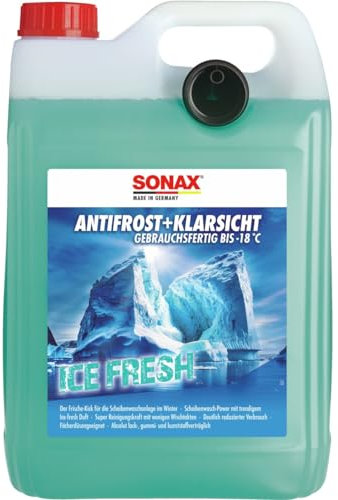 SONAX AntiFrost+KlarSicht IceFresh Gebrauchsfertig bis -18 °C (5 Liter) schneller, schlierenfreier & effektiver Scheibenreiniger für den Winter | Art-Nr. 01335050