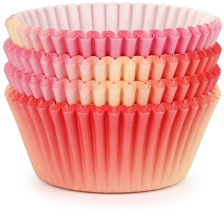 Spesh Muffinförmchen Papier 100 Stück Cupcake Formen Muffin Förmchen Papier für Geburtstag Party Hochzeit(Rosa-Gelb)