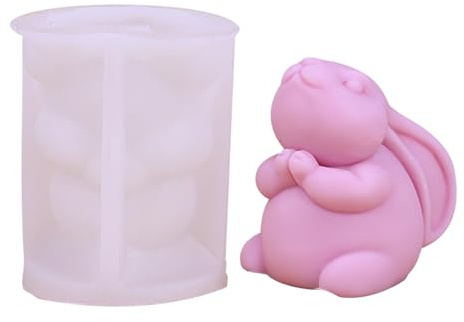 DZAY Silikon Kerzenhalter Gießform für Osterhase, Stabkerzen und Teelichter, Silikonform Ostern
