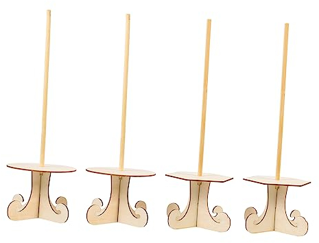 Milisten 4 Stück Donutständer aus Holz Dessert-Ausstellungsstände Halter für Donut Bagels hochzeitsdeko hochzeits dekoration Ausstellungsregale Ornament Donut-Regal hölzern