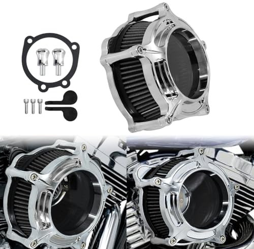 HCmotorku Filtro aria per moto Filtro di aspirazione dell'aria per moto compatibile con filtro aria Harley Sportster 883XL 1200 XL 2004-2024 (elemento filtrante grigio)