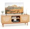 COSTWAY TV Schrank, TV Lowboard mit 2 Schubladen und offenen Regalen, Fernsehschrank für TVs bis 55 Zoll, Fernsehtisch für Wohnzimmer, Schlafzimmer, 120 x 35 x 45,5 cm