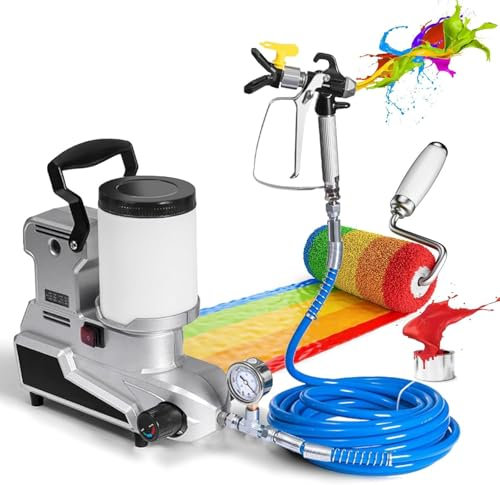 CHRISK 1600W Airless Paint Sprayer, 2L High-Pressure Paint Spraying Machine, Electric Wall Sprayer, Flow 2.5L/Min, 5M Hose, for House Painting
