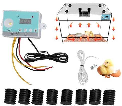 CYTGOUPER Termostato per incubatrice, Termostato per controllo temperatura da 0 a 99,9 ℃, Controller per incubatrice per uova con display HD per la schiusa delle uova