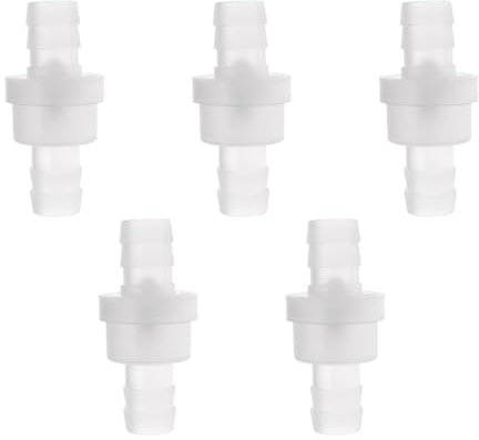 eMagTech 5 Stück 3/8 Zoll (10mm) Einweg-Rückschlagventil 43,24x20,2mm PP Rückschlagventil für Wasser Heizöl Luft Gas Pneumatische Systeme