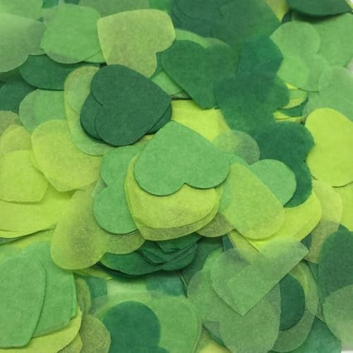 120g Bunt Papier Herz Konfetti Streudeko Herzförmige Konfetti Geburtstag Deko Papier Konfetti Tischdekoration Luftballons Korationen Hochzeit Party Babydusche Valentinstag,Grün