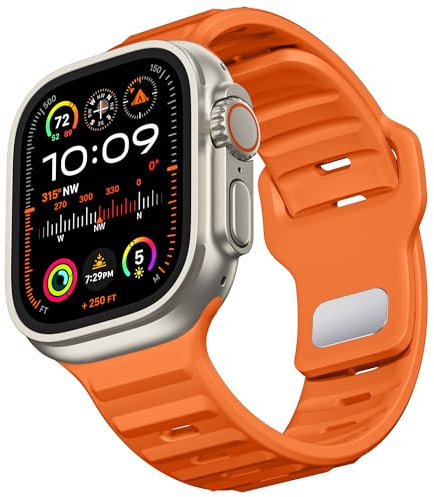 Bandletic Kompatibel mit Apple Watch Armband 46mm 44mm 45mm 49mm 42mm(3 2 1)Herren Damen, Weiches Atmungsaktive Sportband Kompatibel mit Apple Watch Ultra Armband/iWatch Series 10 9 8 7 6 5 4 3 2 1 SE