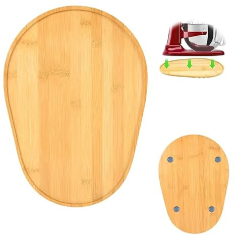 Yuelulala Bamboo Mixer Slider Compatible with Kitchen aid Quart Bowl-Lift Stand Mixer, Kitchen Attachment Sliding Mat Moving Tray to Move Mixer (A73-1)