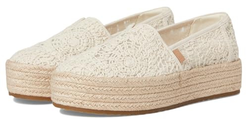 Toms Damen Valencia Slip-On Plateauschuhe, Natürliche Häkelspitze, 38.5 EU