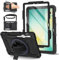 ROSROME Case for Samsung Galaxy Tab S10 FE/ S9 FE 10.9-Inch/ S9 11-Inch with HD Screen Protector, Heavy Duty Shockproof Kids Tablet Cover, 360°Rotating Stand/Shoulder Strap/Penicl Holder, Black