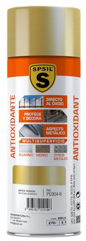SPSIL Pintura Imprimación Antióxido en Spray Dorado 200ml - Mejora la Adherencia de la pintura - Aplicación Directa al Óxido - Previene la Corrosión - Secado Rápido