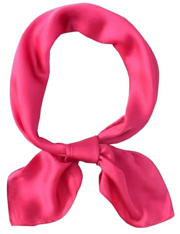 CHUNG Women's Scarf Satin bandanas Fashion Girls Scarves Wraps Emulation Silk Handbag retro 50s Hair Ribbons Handkerchief Necktie Square 70 * 70cm,Rose