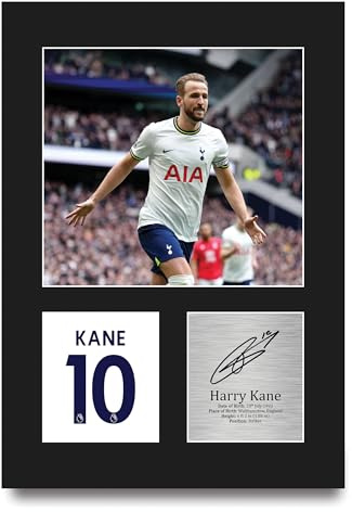 HWC Trading Harry Kane Geschenke Gedrucktes Signiertes Autogramm Foto für Fußball Anhänger and Fans - A4 Porträt