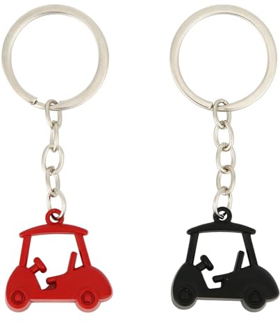 Mikovivi Lot de 2 porte-clés élégants en alliage de zinc sur le thème du golf, souvenir parfait pour les joueurs et les fans (noir, rouge)