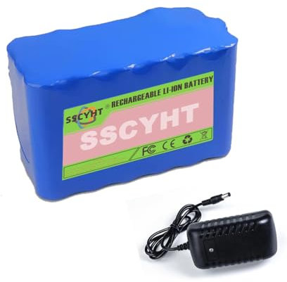 SSCYHT 24v9ah, 24 Volt Li-Ionen-Akku, wiederaufladbarer Lithium-Akku 24V 3Ah 6Ah 9Ah 12Ah 15Ah 18Ah tragbarer Ersatzakku mit 1 A-Ladegerät und BMS-Schutzplatine